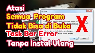 109 - Mengatasi Laptop Error. Semua Aplikasi tidak bisa dibuka Tanpa Instal Ulang