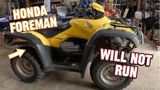 Diagnose Non-Running Honda Foreman ATV #hondaquad #hondaforeman #dirtycarburetor #nonrunning