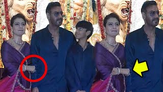 Kajol PINCH Ajay Devgn To Put His Arm Around Her At Durga Puja 2024