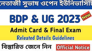 NSOU BDP Admit Card✅ & Final Exam Releated Details Guideline 2023 📄Official Notice @syedjsmfamily