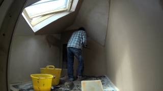 Time lapse try out - plastering hall with double height ceiling