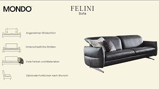 MONDO Sofa Felini: großer Zweisitzer mit optionalen Relaxfunktionen