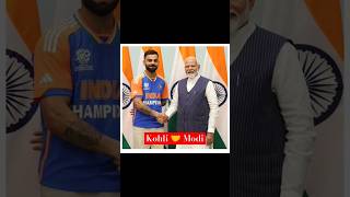 Virat Kohli meets Modi 👌❤  #viratkohli #modi #wc24 #cricket