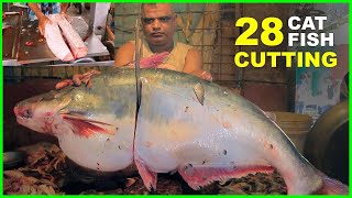 Amazing Fish Cutting Skills | Incredible Giant Pangas Fish Cutting Live In Fish Market |Fish Cutting