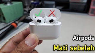 CARA MENGATASI AIRPODS YANG HANYA NYALA SEBELAH DAN TIDAK MAU DI CAS LAGI #tws #airpods #airpodspro