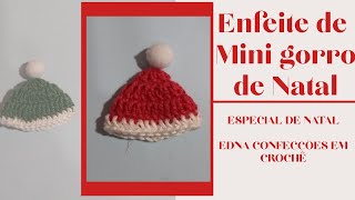 Enfeite de mini gorro do Papai Noel e Doende