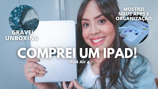 💸 COMPREI  um *iPad Air * PARA TRABALHAR COMO *YOUTUBER* + UNBOXING e APPS | Por @ClickdaJu