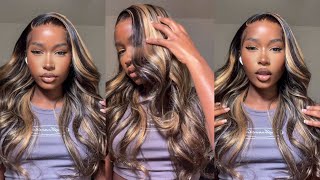 Install this honey blonde highlighted wig w me 🍯 | ft Tinashe Hair