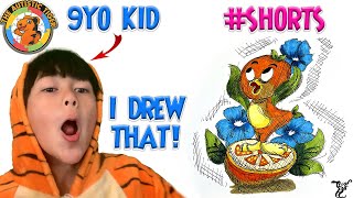 9yo Autistic Savant Draws - Orange Bird | Disney #shorts