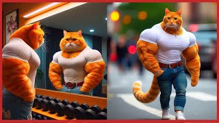 They laughed at the little cat  In the end, the cat started playing sports and became a muscular cat