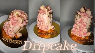 drip cake pink & Gold #layercake #layercakerose #layercakeor