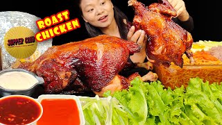 Whole Rotisserie Chicken Mukbang, Eating Aromatic Roasted Chicken With Pan Cake & Spicy Noodles