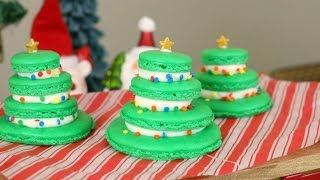 Christmas Tree French Macarons | 12 Days of XMAS Baking! | sweetco0kiepie