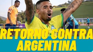 Gabriel Jesus  retorno à Seleção contra a Argentina