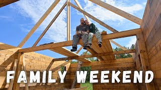 Hosting My Family to Help With The Off Grid Log Cabin Build // Northern Maine