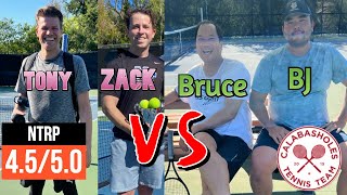 NTRP 4.5/5.0 Doubles Match Play - Tony & Zack vs Bruce & BJ