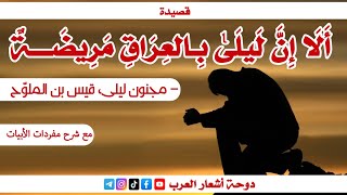 ألا إن ليلى بالعراق مريضة | مجنون ليلى | مع شرح مفردات القصيدة