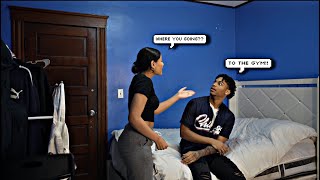 Going to the GYM FULLY DRESSED prank on girlfriend *got heated*