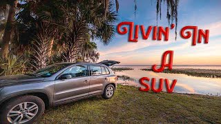 Living in my SUV // Cooking in my Tiny Home Camper // Volkswagen Tiguan Car Build