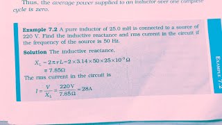 A pure inductor of 25.0 mH is connected to a source of 220 V. Find the inductive reactance and rms