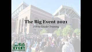 Big Event 2021 -J obsite Leader Training