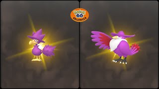 Pokemon Go: Evolving Shiny Murkrow into Shiny Honchkrow