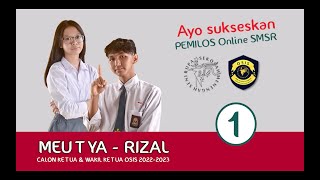 Pemilos SMKN 3 Kasihan 2022. Pasangan Calon Ketua Osis dan Wakil Ketua Osis Nomor 1.