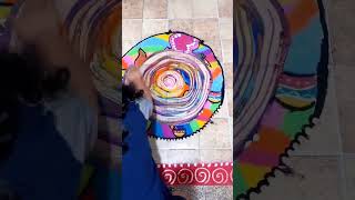 #colourful art #diy rangoli #diwali traditional easy hinducelebration painting unique design रंगोली