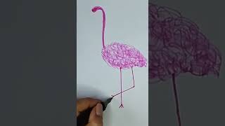 How to draw a flamingo easy and fast  #SHORT