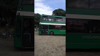 Scania Olympus and Volvo B7RLE Wright Eclipse Urban leaving Bournemouth Bus Rally 2023