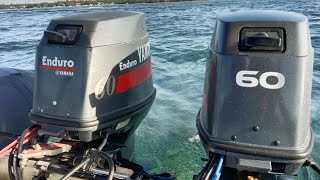 MESIN SPEED BOAT SEDANG DI PANASIN