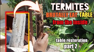 RESTORATION ~ TABLE EATEN by TERMITES (PART 2: PREPARING TABLE LEGS REPLACEMENT from USED WOOD)