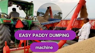 Tractor paddy dumping | paddy dumping | cell: 9611514599 ట్రాక్టర్ తో సులువుగా వడ్లనునింపు యంత్రాము