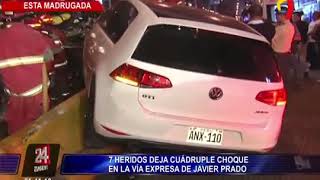 Vía Expresa: cuádruple choque deja siete heridos