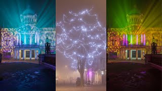 Night Time Christmas Lights in the Mist - Street Photography in HULL