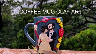 CLAY WORK _ COFFEE MUG| Gift idea|Handmade gift|clay craft|coffee mug clay art