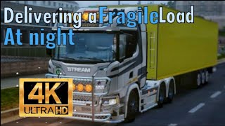 Delivering a load with the 🚚Scania truck|A fragile trailer |4k ultra quality