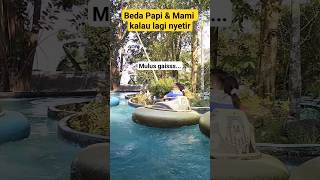 Beda Papi & Mami kalau nyetir #tamansafariprigen #mainantamansafari #motorboat