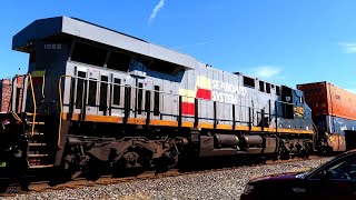 (4K) CSX 1982 Seaboard System Unit Trailing on I007 at Fortville, IN