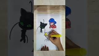 Diy miraculous stickers | Tikki | plagg | ladybug | cat noir | #miraculous #shorts