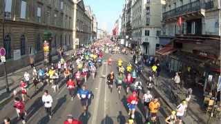 Paris Marathon April 7 - 2013 - Wide View of Marathon on rue de Rivoli