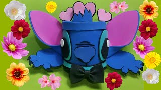 Stitch en fomi y botella plástica - #diy #disney #stitch