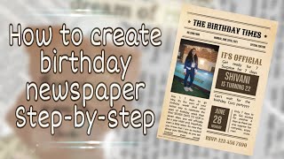 How to make Vintage Birthday Newspaper | step-by-step with link