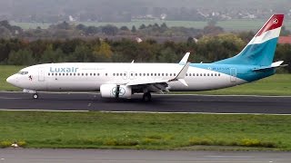 Luxair Boeing 737-800NG with Split Scimitar Winglets landing at Dortmund Airport [HD]