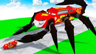 McQueen Transforming to GIANT HELL SPIDER MCQUEEN in Teardown!