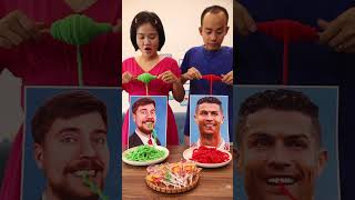 Ronaldo VS Mr.Beast - Noodles Eating Challenge So Magical! Thử Thách Cuộn Len Nhanh