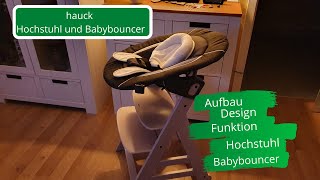 hauck Hochstuhl Beta Plus Whitewashed inklusive Bouncer Deluxe Melange Grey - Aufbau & Funktion