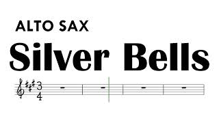 Silver Bells Alto Sax Sheet Music Backing Track Partitura