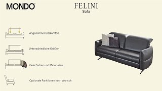 MONDO Sofa Felini: kleiner Zweisitzer mit optionalen Relaxfunktionen