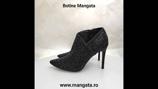 Botine Negre cu Cristale Mangata